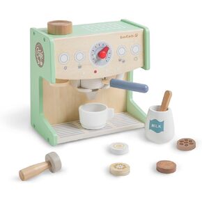 Wooden Coffee Maker Set with Accessories, 2 in 1 Toy Coffee Machine and Shop, Kitchen Pretend Play Toy for Kids Ages 3 Years and Up – FSC Certified