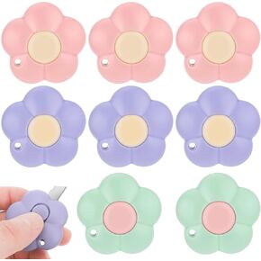 8Pcs Cute Retractable Box Cutters Flower Shaped Mini Box Cutters Utility Knives Paper Envelope Cutter Letter Opener Portable Art Cutter Package Opener Tool for Office, Home, DIY Crafts