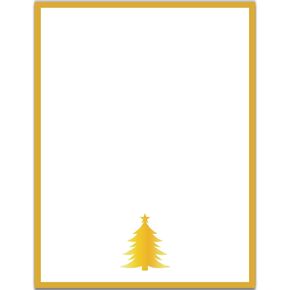 30 Sheets Christmas Stationery Letterhead Paper Gold Xmas Tree Letter Writing Paper for Notes Greeting Card Invitation Office Printing, 8.5 x 11 Inch, Single-Sided