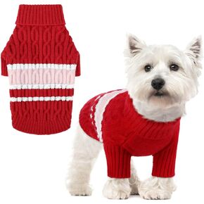 AOFITEE Dog Sweaters for Small Dogs, Warm Turtleneck Small Dog Sweater, Knitted Pullover Cat Sweater Dog Sweatshirt for Cold Weather, Soft Thermal Knitwear for Small Medium Dogs Cats