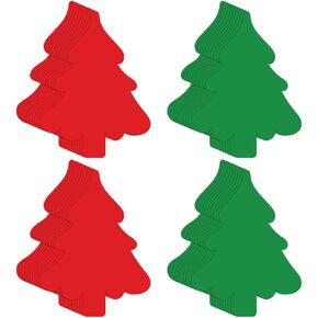 100PCS Christmas Tree Cutouts for Bulletin Board Decoration, Red Green Christmas Tree Paper Cut-Outs for Christmas DIY Crafts Home School Classroom Decorations, 4.72x3.54 in