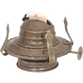B&P Lamp Replacement Oil and Kerosene Lamp #2 Size Brass Plated Burner with Reduction Collar and Cotton Lamp Wick | Fits Vintage Oil Lamps | Holds a 3 Inch Base Chimney - 2 Pack