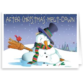 Stonehouse Collection After Christmas Meltdown - Funny New Years Greeting Card - 18 New Year Cards & Envelopes