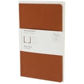 Moleskine Messages Note Card, Pocket, Plain, Terracotta Red, Soft Cover (3.5 x 5.5)