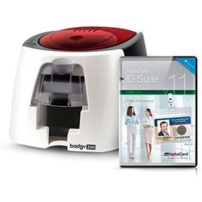 Evolis Badgy200 ID Card Printing Kit with AlphaCard ID Suite Software