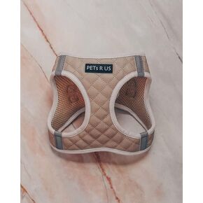Step-in Dog Vest Harness Classic Quilted Design Vegan Leather No Escape Breathable Mesh Soft Black Gold Durable Stylish Pet Accessory Buckle (Black, M: Neck=10-12.5''/Chest=16-18'')