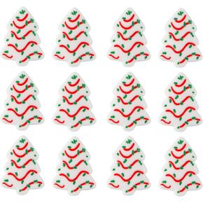 12PCS Silicone Focal Beads for Pens, Silicone Beads for Keychain Making White Christmas Tree Silicone Beads for Bracelet Necklace Craft