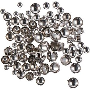 Uniquer 120Pcs 6/8/10/12mm Mixed Silver Claw Nailhead Round Dome Studs Mini Assorted Kit Leathercraft Rivet Metal DIY Decorations