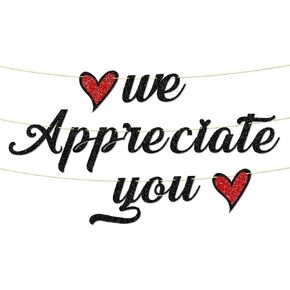 We Appreciate You Banner Employee Appreciation Decorations, Thank You Staff Appreciation Banner, Teacher Nurse Doctor Pastor Team Appreciation Week Decor, Black