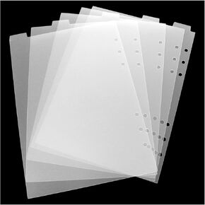a5 Binder dividers a5 6 Ring Binder dividers Translucent Blank top Index Divider Page Clear a5 Binder A5 Top Index Separator Page 5pcs