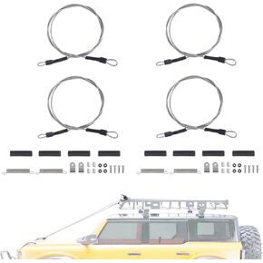 4 Pack of Adjustable RC Limb Risers Kit 19.7in Steel Rope Set 1/10 Scale Accessories Body Decoration for SCX10 TRX6 TRX4 Uprades