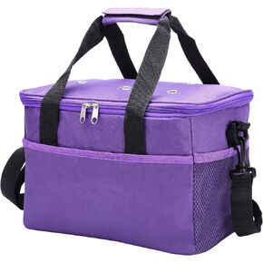 LIHAO Crochet Bag Knitting Bag Yarn Storage Organizer Bag Yarn Holder Case for Crocheting Carrying Projects, Crochet Hooks, Knitting Needles Purple