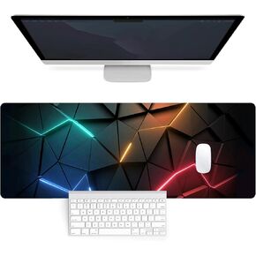 Mouse Pad Desk Pad, Gaming Mousepad Extended Large 31.5" x 11.8" 3D Computer Game Mouse Mat Desk Mat with Stitched Edges Non-Slip Rubber Base, Keyboard Pad Mousepad for Office and Home