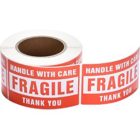 Pacific Mailer Fragile Stickers for Shipping 3in x 5in Handle with Care Fragile Labels Shipping Labels Stickers Total 100 Labels Per Roll