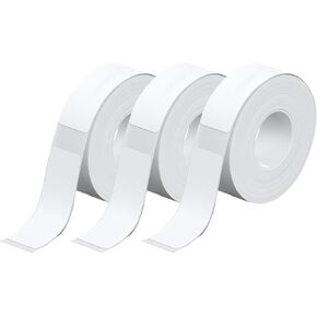 3Rolls White Label Tape 12mmx40mm Compatible with Phomemo D30 D35 Label Maker Waterproof Laminated Custom Stickers Office Labels Replacement (White)