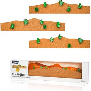 YOBRO Memo Desert Cork Board Set with Cactus Push Pins - Creative Wall Organizer, Fun Office Decor for Home or Office