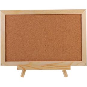 MAGICLULU Wooden Frame Message Board Pin Board for Wall Wood Easel Display Stand Memo Board Display Tripod Holder Stand Wood Tripod Easel Cork Message Board Notes Pine Wood with Box