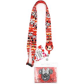 Disney 85792 Minnie Mouse Lanyard with Zip Lock Card Holder, Multicolor
