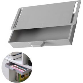 1 Pcs Self-adhesive Hidden Storage Box, Under-desk Drawer Organizer Suitable for Home, Office and School (Gray).