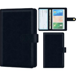 bvya RFID Blocking Business Card Organizer Book Wallet, PU Leather Business Card Holder for Women & Men, Credit Card Organizer Binder 96 Card Slots (Up to 192 Business Cards)