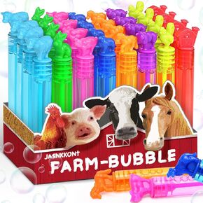 32Pcs Animal Farm Bubbles with Display Box, Party Favors for Kid, Mini Dog/Horse Bubble Wands Bulk, Birthday Decoration, Pinata Filler, Goody Bag Stuffers Supplies, Carnival Prizes, Classroom Gift Toy