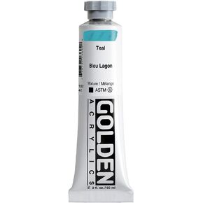 Heavy Body Acrylics by GOLDEN, Teal, 2 fl. oz. Tube, Professional Acrylic Paint, Opaque