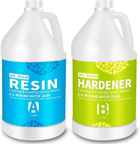 DR. RESIN Crystal Clear 1 Gallon Epoxy Resin, No Yellowing, Self-Leveling, Bubble Free Resin Kit for Jewelry Tabletop Tumbler DIY Craft in Kuwait