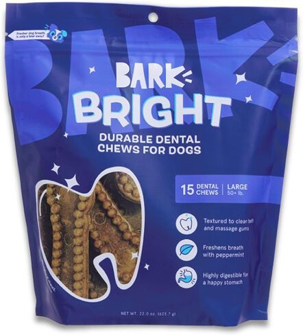 Bark Bright Durable Dental Chew Sticks for Dogs (15 Chews) Made for Tough Chewers - Small Breeds in Kuwait