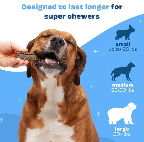 Bark Bright Durable Dental Chew Sticks for Dogs (15 Chews) Made for Tough Chewers - Small Breeds in Kuwait