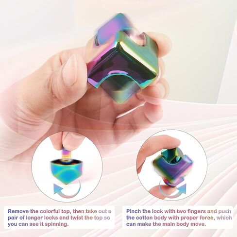 Fidget-Toys Kinetic-Spinner-Cube: أدوات معدنية رائعة EDC-لعبة مع قاعدة سيليكون، ألعاب مكتبية رائعة لتخفيف التوتر للأطفال والمراهقين والبالغين في عيد الميلاد in Kuwait