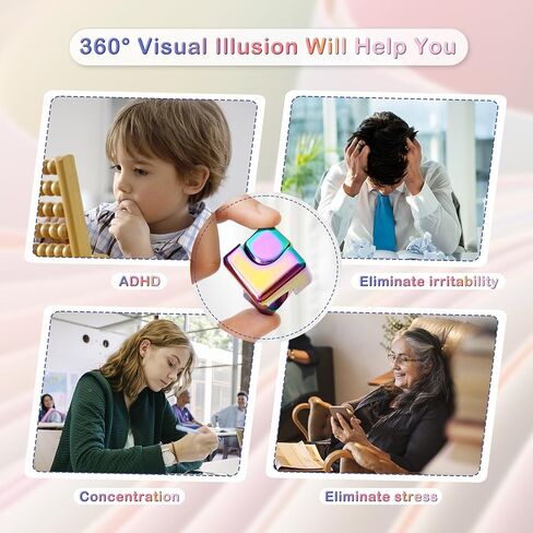 Fidget-Toys Kinetic-Spinner-Cube: أدوات معدنية رائعة EDC-لعبة مع قاعدة سيليكون، ألعاب مكتبية رائعة لتخفيف التوتر للأطفال والمراهقين والبالغين في عيد الميلاد in Kuwait