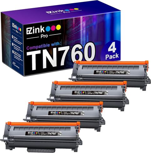 خرطوشة حبر E-Z Ink Pro TN760 TN-760 TN730 TN-730 بديلة لطابعة Brother tn760 TN-760 للاستخدام مع طابعة HL-L2350DW HL-L2370DW HL-L2390DW HL-L2395DW MFC-L2710DW MFC-L2750DW (4 أسود) in Saudi Arabia
