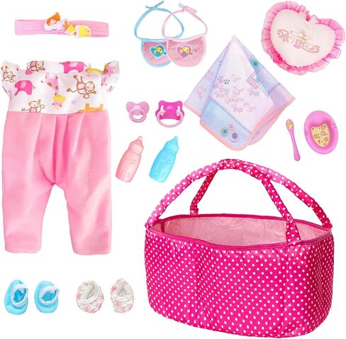 12Inch Baby Doll Accessories with Clothes, Baby Doll Accessories Toys for Children and Kids and Girls, Toddlers Play Toy for Babydoll for Little Girls in Saudi Arabia