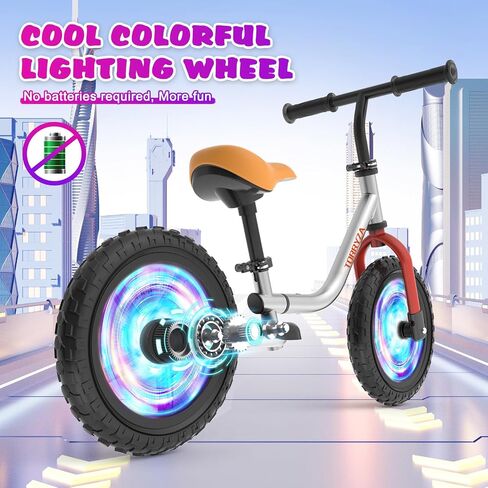 TORRYZA Colorful Lighting Toddler Balance Bike 2 Year Old, Balance Bike 2-5 Years Old,Easy Assembly, Lightweight No Pedal Bike with Adjustable Seat & Handlebar,Gifts for 2 3 4 5 Year Old Boys Girls in Saudi Arabia