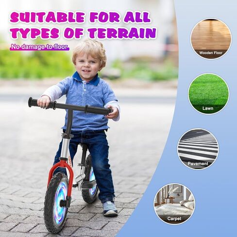 TORRYZA Colorful Lighting Toddler Balance Bike 2 Year Old, Balance Bike 2-5 Years Old,Easy Assembly, Lightweight No Pedal Bike with Adjustable Seat & Handlebar,Gifts for 2 3 4 5 Year Old Boys Girls in Saudi Arabia