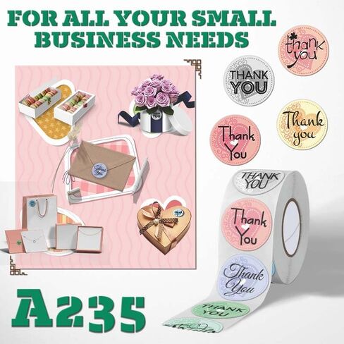 500 PCS Thank You Stickers, Ten Floral Pattern Designs Thank You Labels, Self-Adhesive Stickers for Wedding Birthday Party Gift Wrap Bag, 1 Inch Thank You Sticker for Small Business, A239 in Saudi Arabia