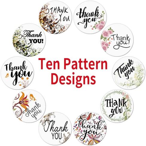 500 قطعة من ملصقات شكرًا لك، عشرة تصميمات بنمط الأزهار، ملصقات شكرًا لك، ملصقات ذاتية اللصق لحقيبة تغليف هدايا حفلات الزفاف وأعياد الميلاد، ملصق شكرًا مقاس 1 بوصة للأعمال الصغيرة، A235 in Kuwait