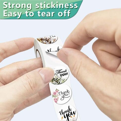 500 قطعة من ملصقات شكرًا لك، عشرة تصميمات بنمط الأزهار، ملصقات شكرًا لك، ملصقات ذاتية اللصق لحقيبة تغليف هدايا حفلات الزفاف وأعياد الميلاد، ملصق شكرًا مقاس 1 بوصة للأعمال الصغيرة، A235 in Kuwait