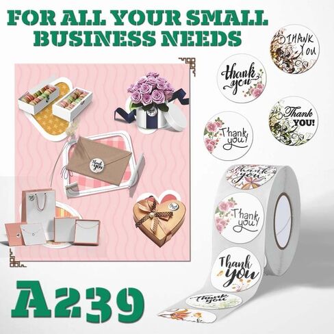 500 قطعة من ملصقات شكرًا لك، عشرة تصميمات بنمط الأزهار، ملصقات شكرًا لك، ملصقات ذاتية اللصق لحقيبة تغليف هدايا حفلات الزفاف وأعياد الميلاد، ملصق شكرًا مقاس 1 بوصة للأعمال الصغيرة، A235 in Kuwait