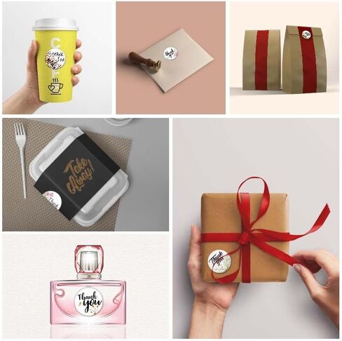 500 قطعة من ملصقات شكرًا لك، عشرة تصميمات بنمط الأزهار، ملصقات شكرًا لك، ملصقات ذاتية اللصق لحقيبة تغليف هدايا حفلات الزفاف وأعياد الميلاد، ملصق شكرًا مقاس 1 بوصة للأعمال الصغيرة، A235 in Kuwait