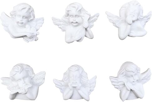 WAYUTO Resin Angel Head Thumb Tacks Set Cute White Decorative Push Pins Bulletin Cork Board Tacks Office Documents Projects Supplies School Notes Papers Organization Home Photos Artworks 6pcs in Saudi Arabia