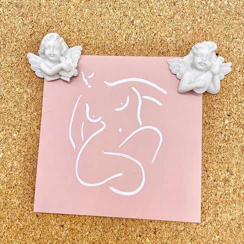 WAYUTO Resin Angel Head Thumb Tacks Set Cute White Decorative Push Pins Bulletin Cork Board Tacks Office Documents Projects Supplies School Notes Papers Organization Home Photos Artworks 6pcs in Saudi Arabia