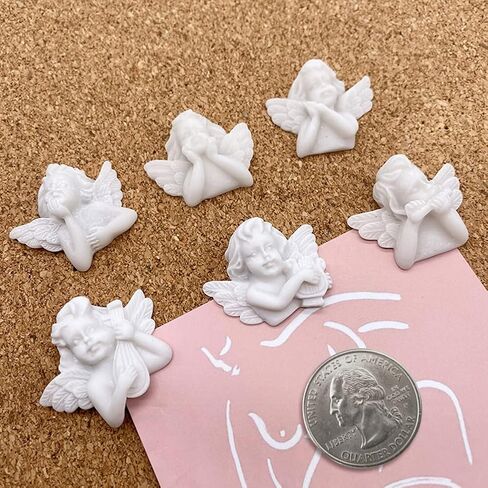 WAYUTO Resin Angel Head Thumb Tacks Set Cute White Decorative Push Pins Bulletin Cork Board Tacks Office Documents Projects Supplies School Notes Papers Organization Home Photos Artworks 6pcs in Saudi Arabia