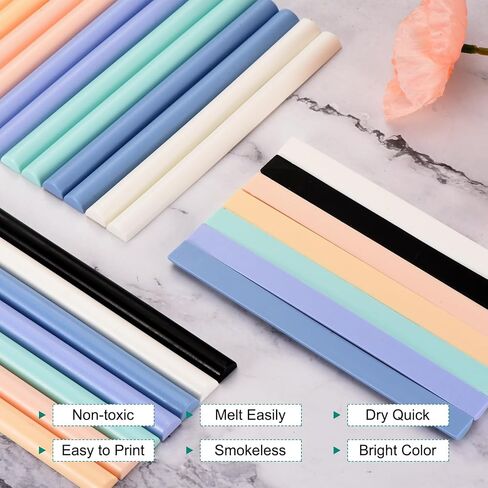 MECCANIXITY 20 Pcs Blue Purple 1/2 Cylinder Sealing Wax Stick Glue Gun Wax Seal Rod Craft Adhesive Waxing for Letter Seal Wax Stamp,Wedding Invitations, Packaging Decoration in Saudi Arabia
