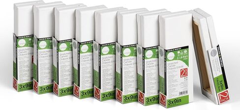 Daler-Rowney Simply… Stretched Canvas, Super Bulk Pack 100% Cotton, Pre-Primed, 18 Pack, 3x9, White in Saudi Arabia