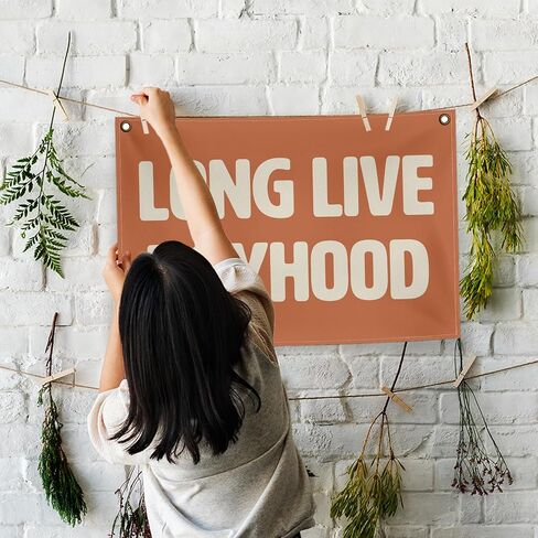 Long Live Boyhood Canvas Banner,Long Live Boyhood Canvas Hanging Banner Decor For Nursery Boy Room,Wall Banner Decor For Classroom kid Room Decor,20×30 Inches in Saudi Arabia