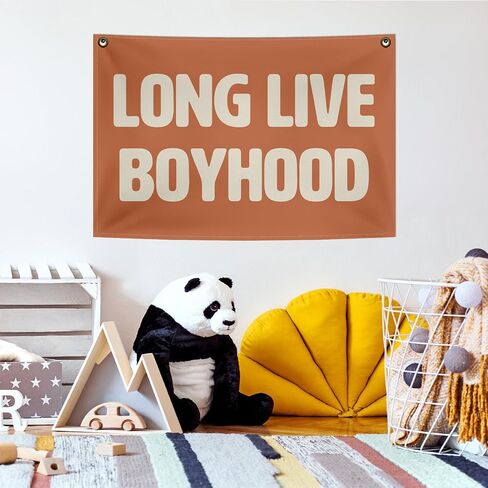 Long Live Boyhood Canvas Banner,Long Live Boyhood Canvas Hanging Banner Decor For Nursery Boy Room,Wall Banner Decor For Classroom kid Room Decor,20×30 Inches in Saudi Arabia