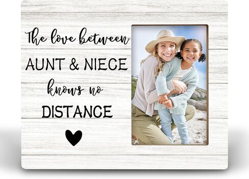 Aunt Niece Auntie Gifts إطارات صور مقاس 4x6، هدايا للعمات من إطار صور خشبي لابن أخيه، هدايا طويلة المسافة الحب بين إطارات صور العمة وابنة الأخ لعرض الحائط والطاولة in Kuwait