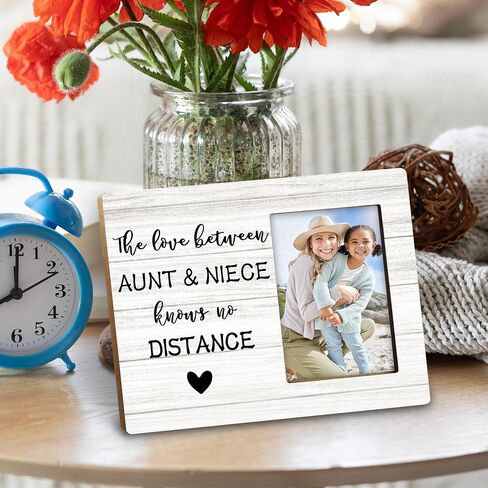 Aunt Niece Auntie Gifts إطارات صور مقاس 4x6، هدايا للعمات من إطار صور خشبي لابن أخيه، هدايا طويلة المسافة الحب بين إطارات صور العمة وابنة الأخ لعرض الحائط والطاولة in Kuwait