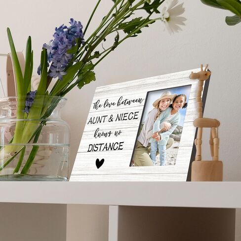 Aunt Niece Auntie Gifts إطارات صور مقاس 4x6، هدايا للعمات من إطار صور خشبي لابن أخيه، هدايا طويلة المسافة الحب بين إطارات صور العمة وابنة الأخ لعرض الحائط والطاولة in Kuwait